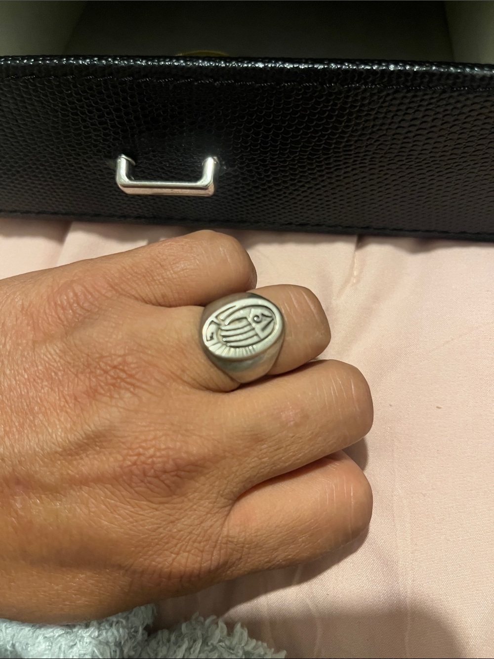 Calvin Peterson sterling silver bear paw ring.
